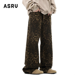 Asrv กางเกงยีนขายาวลําลอง ทรงหลวม พิมพ์ลายเสือดาว สไตล์วินเท…