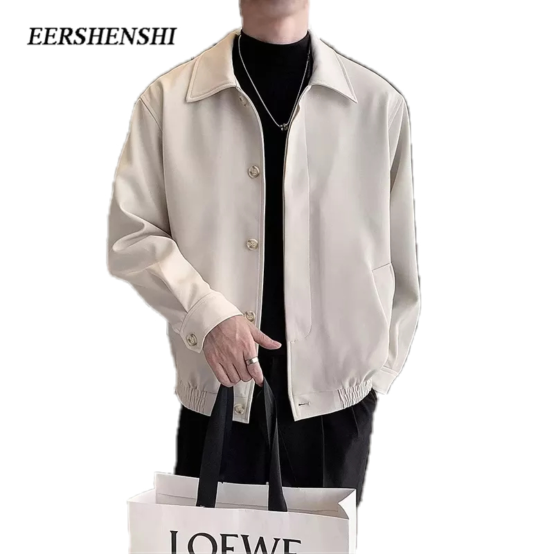 Eershenshi เสื้อแจ็กเก็ตลําลอง ทรงหลวม สไตล์เรโทร เรียบง่าย แฟชั่นฤดูใบไม้ผลิ และฤดูใบไม้ร่วง สําหรับผู้ชาย