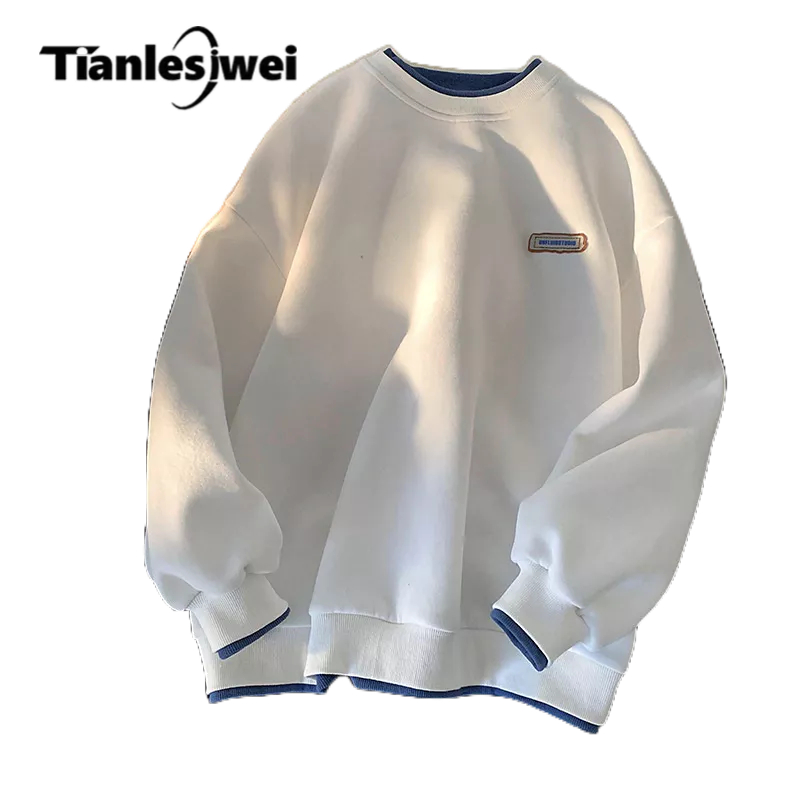 TIANLESIWEI เสื้อกันหนาวลําลอง คอกลม ทรงหลวม แฟชั่นฤดูใบไม้ร่วง สไตล์เกาหลี สําหรับผู้ชาย