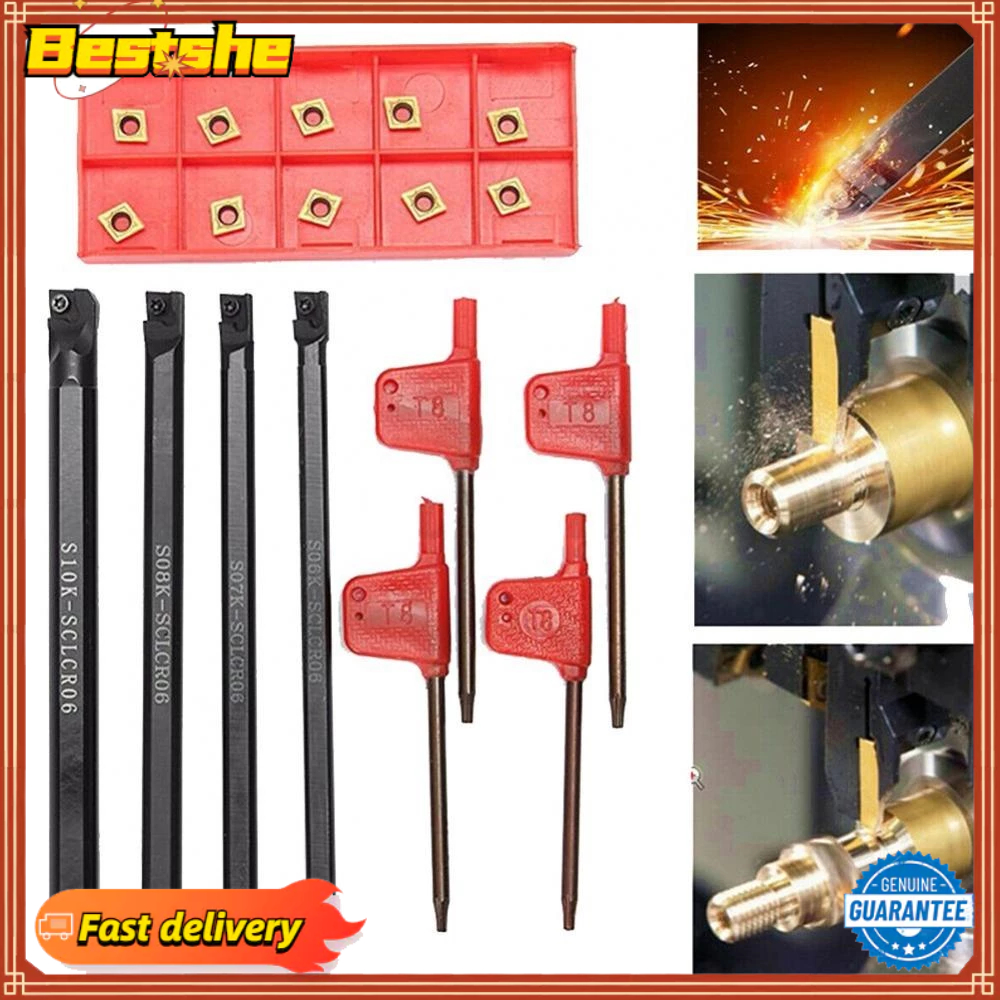 【Bestshe】Turning Tool 1 Set CCMT060204-HM Insert Carbide Blade Carbide PVD High Quality