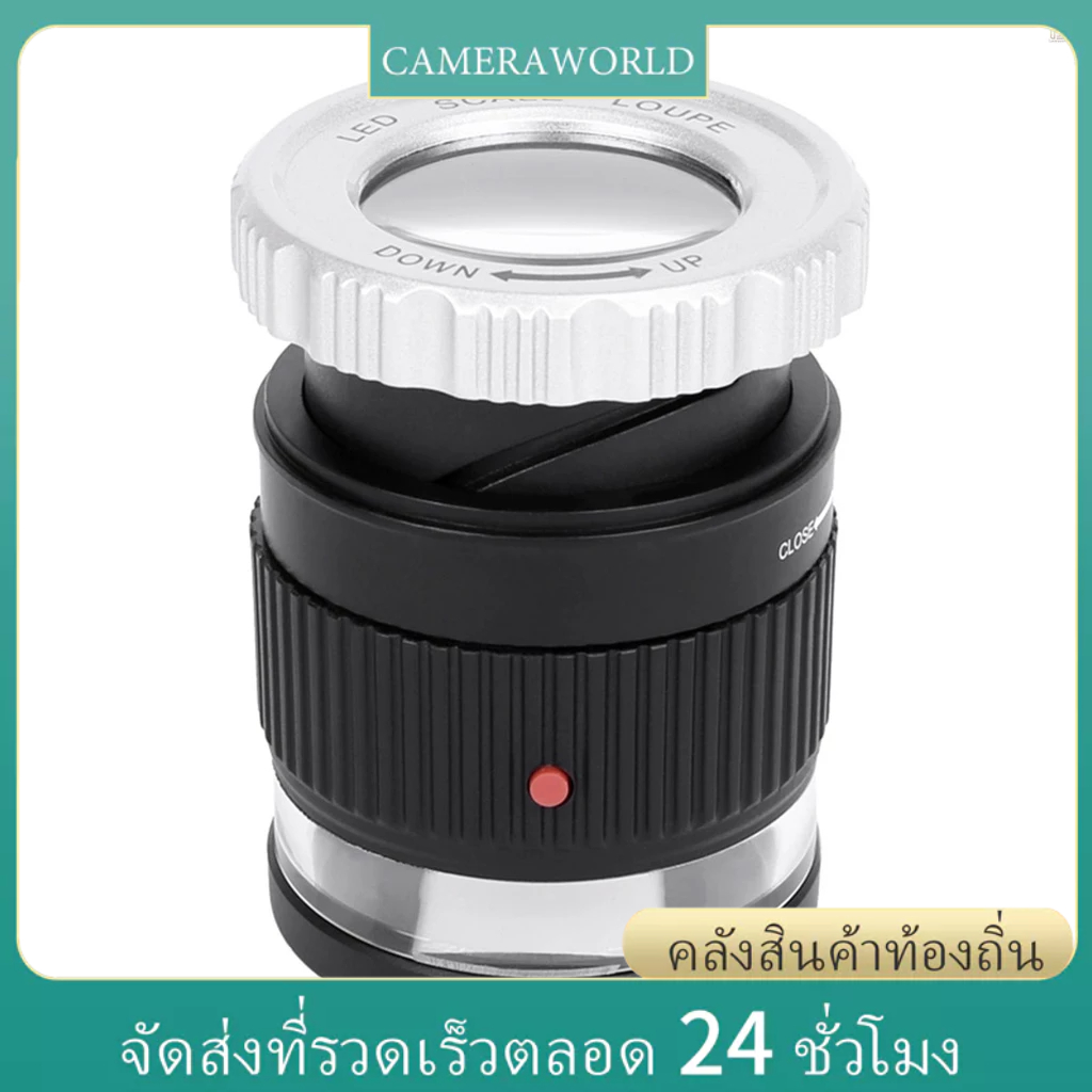 Loupe แว่นขยาย LED 30 เท่า ทรงกระบอก โลหะ พร้อมสเกล 3 ดวง ขนาดเล็ก ปรับขนาดได้ สีดํา สําหรับอ่านหนังสือ เครื่องประดับ ไฟ UV 3 ดวง