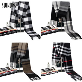 Suikone ผ้าพันคอ ผ้าแคชเมียร์ ลายสก๊อต สไตล์อังกฤษ เหมาะกับฤ…