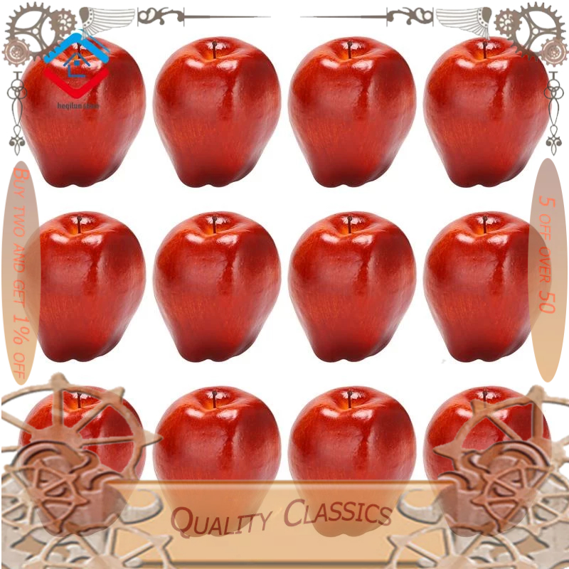แอปเปิ้ลปลอม สีแดง สําหรับตกแต่งบ้าน ห้องครัว 12 ชิ้น