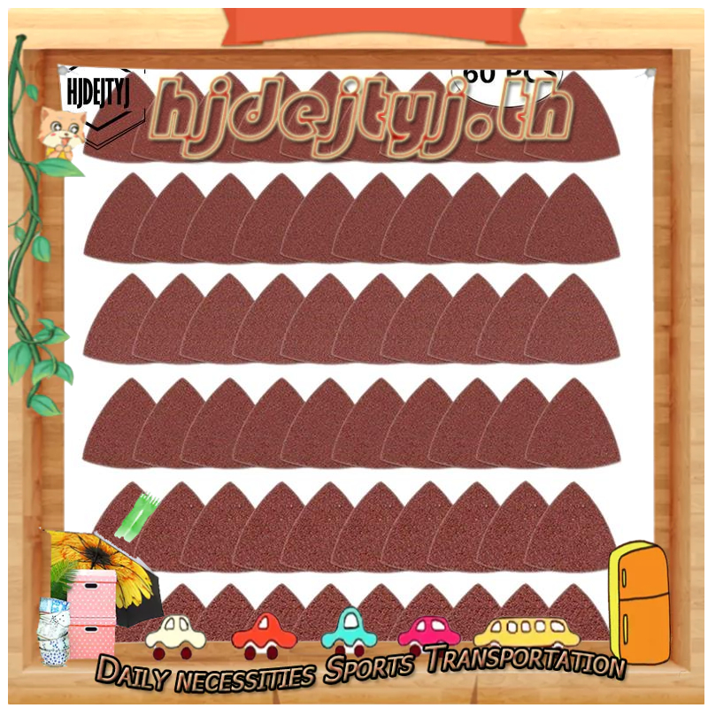 กระดาษทรายสามเหลี่ยมทรงสามเหลี่ยมสําหรับ 3-1/8 นิ้ว 40 60 80 100 120 240 Grits 60 ชิ้น