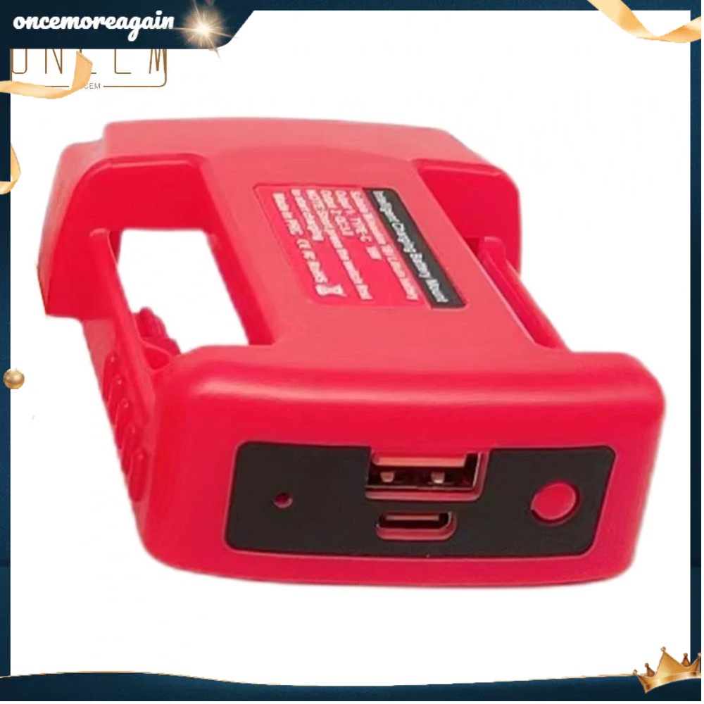 【ONCEMOREAGAIN】USB Charger Adapter for Milwaukee 18V Battery with TypeC Fast Charging Interface