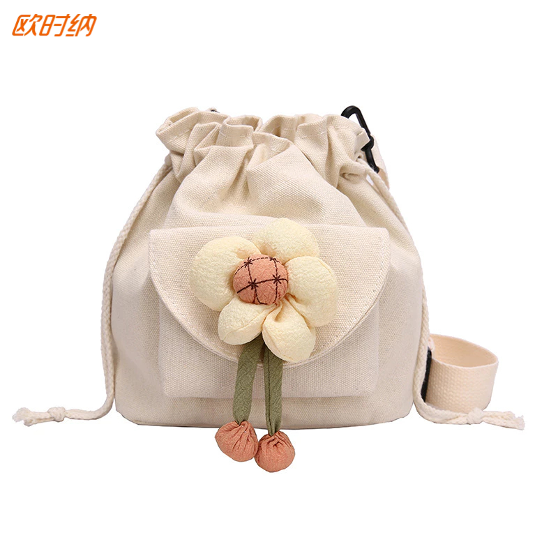 Just STAR กระเป๋าสะพายไหล่ ผ้าแคนวาส ขนาดเล็ก ลายดอกไม้น่ารัก สไตล์เกาหลี และญี่ปุ่น สําหรับผู้หญิง