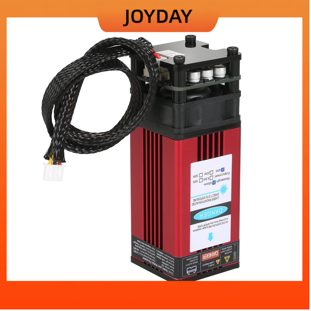 Joyday โมดูลเลเซอร์แกะสลัก 40W 450nm ความยาวโฟกัสคงที่ ความแม่นยําสูง สําหรับเครื่องแกะสลักเลเซอร์ พลาสติก หนัง ไม้ อะคริลิค CNC