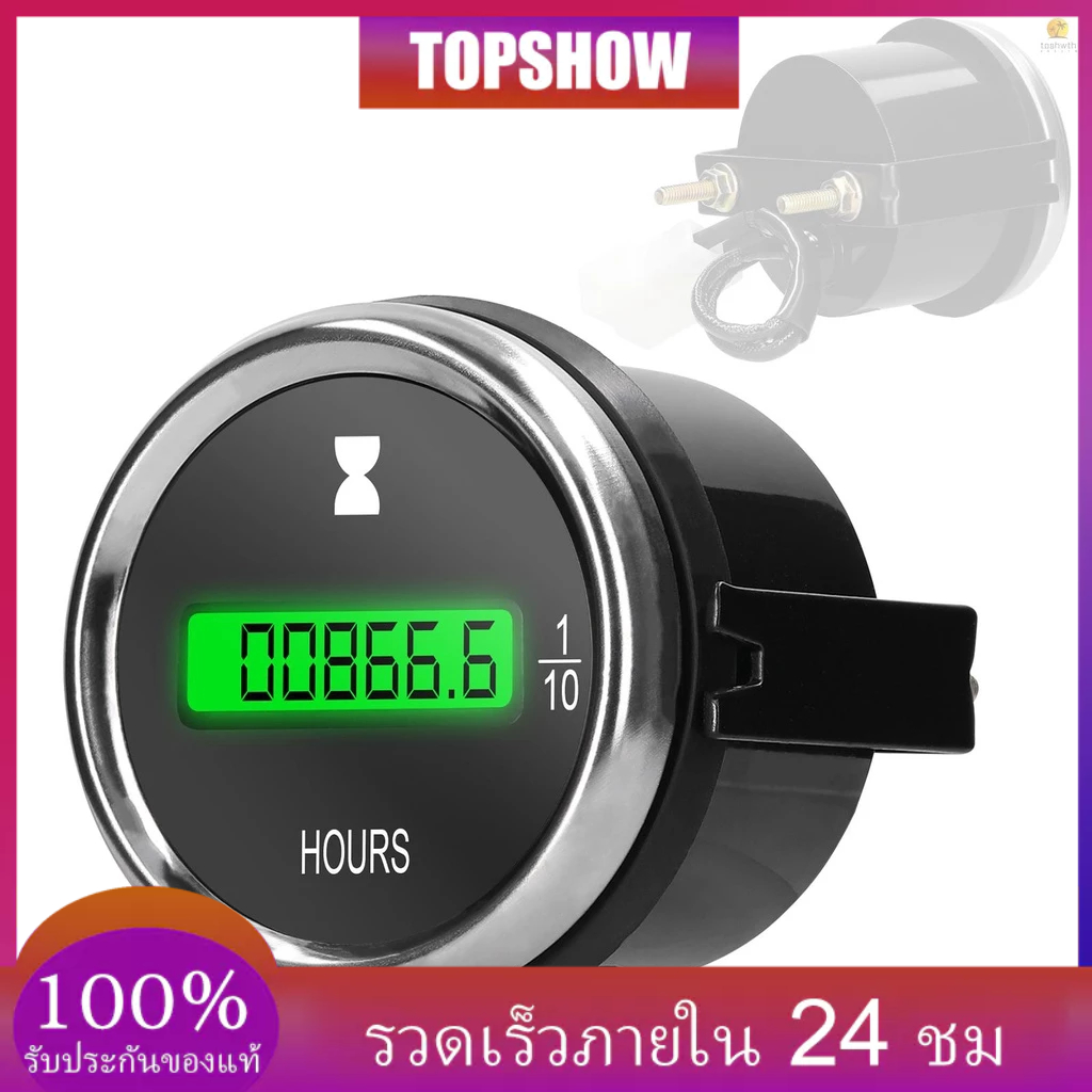 เครื่องวัดชั่วโมง 52 มม. เกจ LED ดิจิทัล จับเวลา 12/24V สําหรับรถยนต์ รถบรรทุก เรือเดินทะเล ขายดี 1