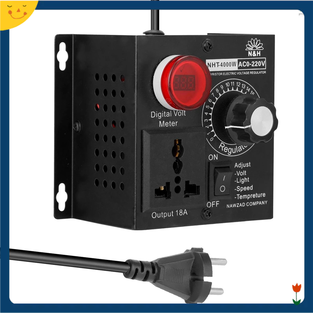 [Musl] เครื่องควบคุมแรงดันไฟฟ้า AC 220V 4000W แบบพกพา ปรับได้