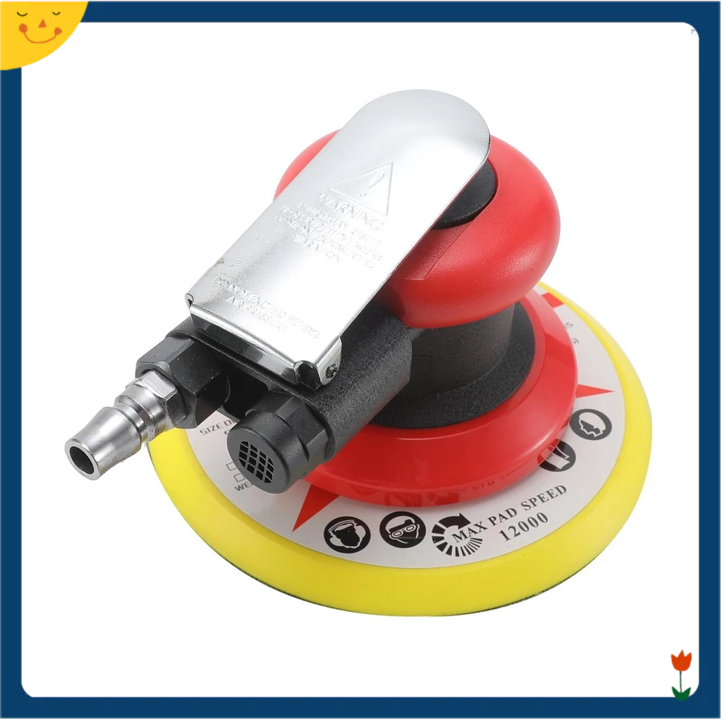 [Musl] เครื่องขัดกระดาษทรายนิวเมติก 6 นิ้ว สีแดง สําหรับขัดผนัง ไม้ โลหะ 10000RPM