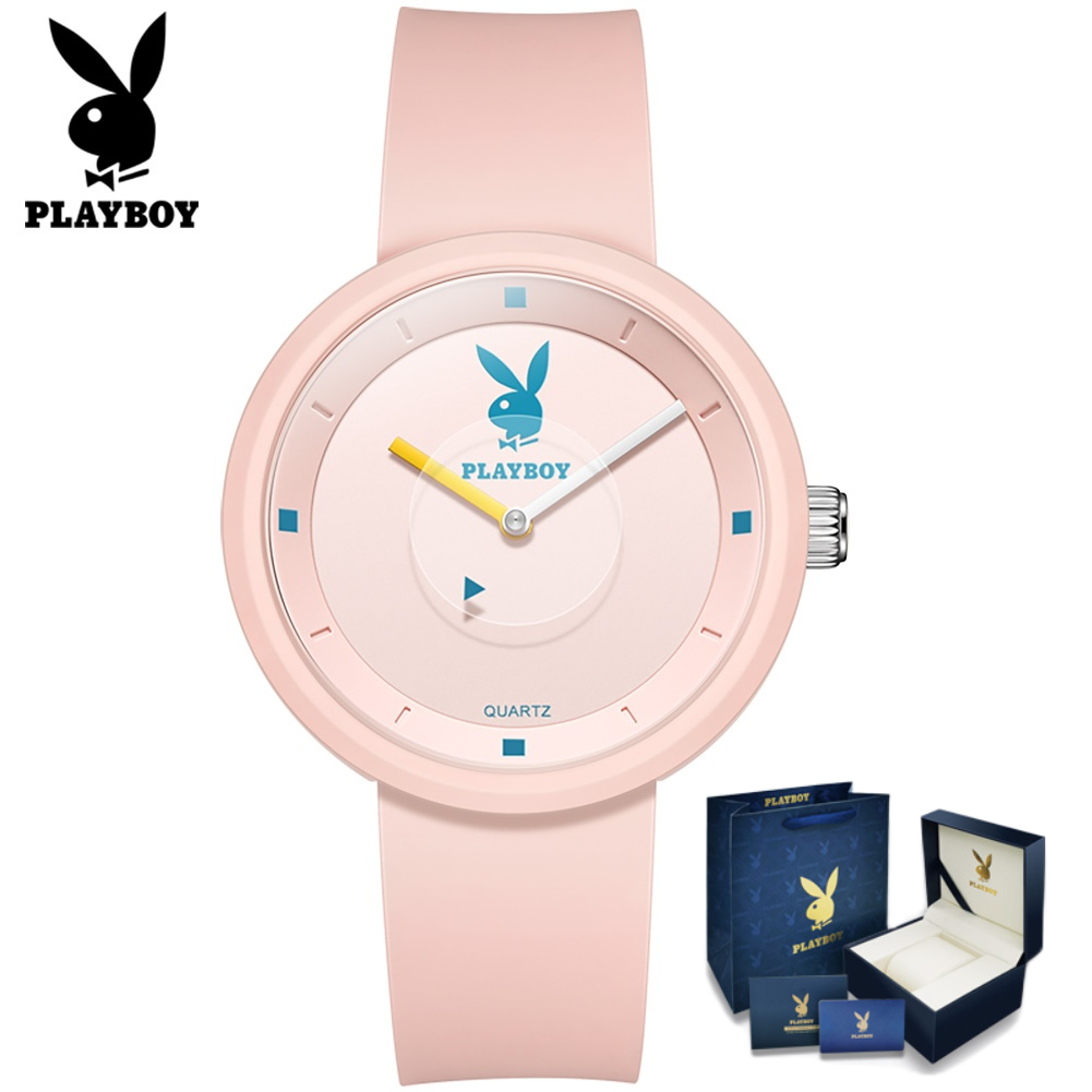 Playboy 🔥 3059 🔥 นาฬิกาข้อมือควอตซ์แฟชั่น สายซิลิโคน เรืองแสง กันน้ํา อเนกประสงค์ ระดับไฮเอนด์ ของขวัญ สําหรับสุภาพสตรี