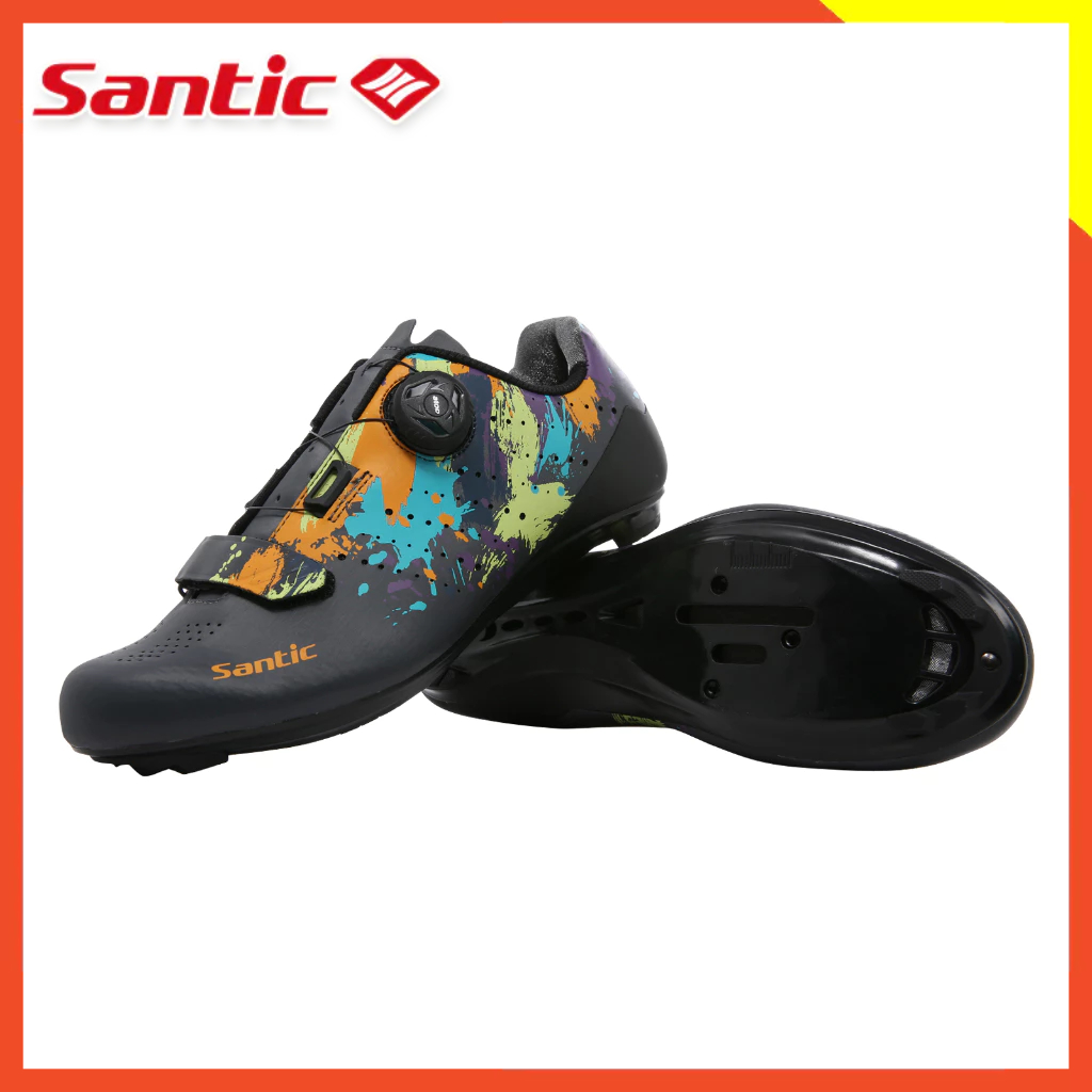 SANTIC รองเท้ากีฬา รองเท้าปั่นจักรยาน แบบล็อคในตัว เหมาะกับใส่กลางแจ้ง สําหรับผู้ชาย และผู้หญิง