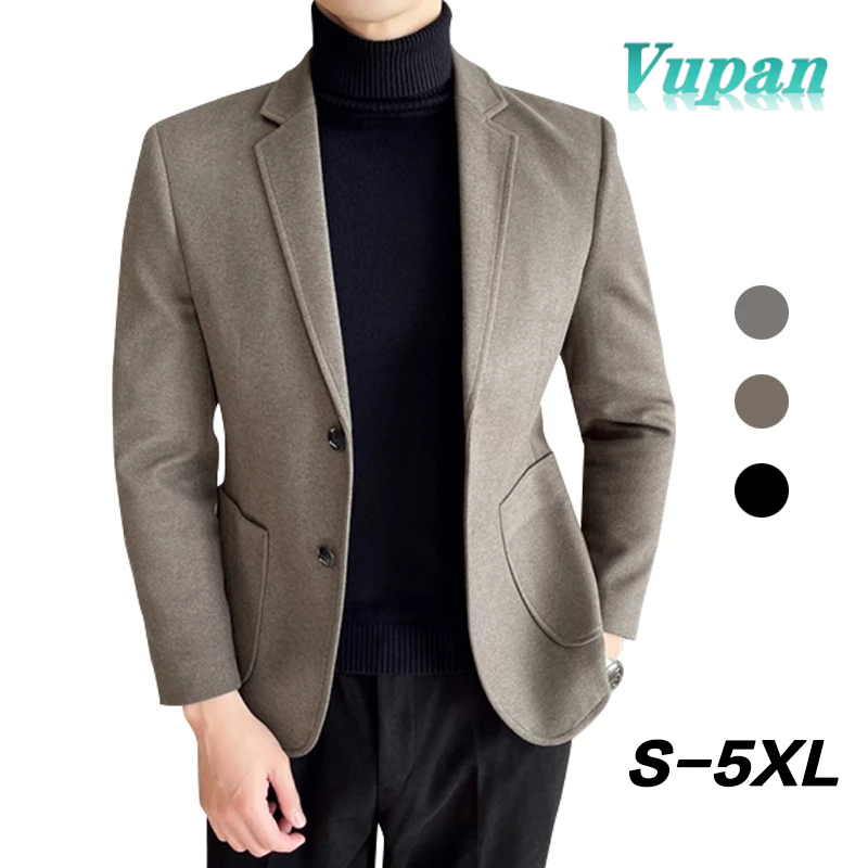 Vupan เสื้อแจ็กเก็ตสูทลําลอง สีพื้น แฟชั่นสไตล์เกาหลี สําหรับผู้ชาย