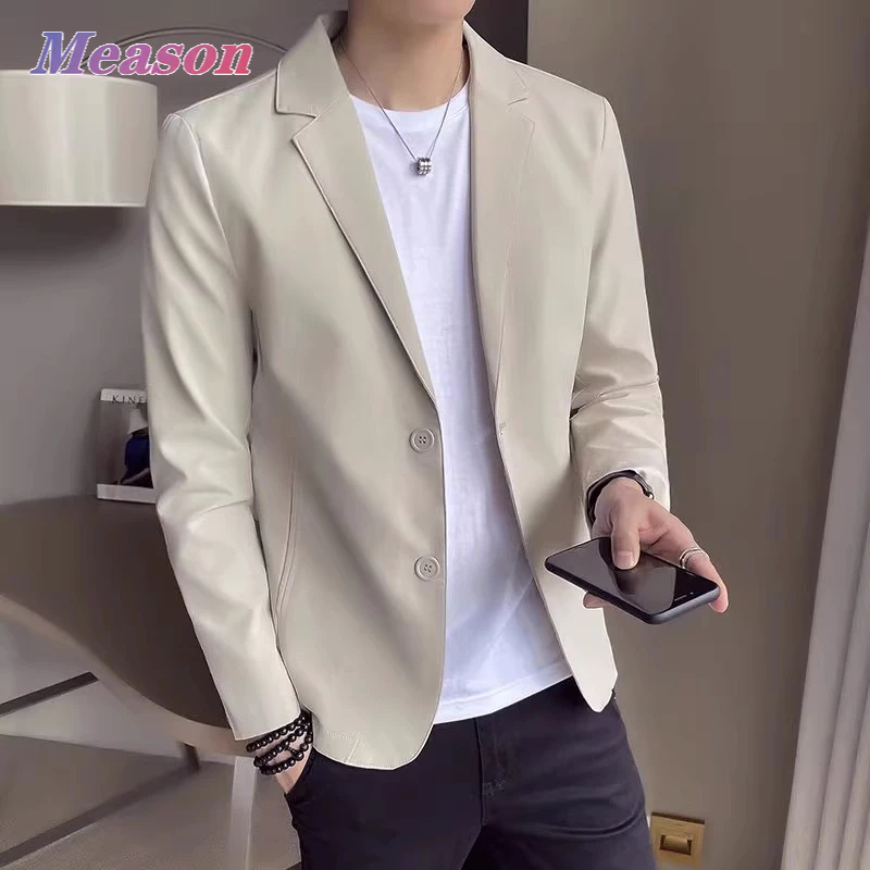 Meason เสื้อสูทสไตล์เกาหลีสำหรับผู้ชาย เสื้อสูทสีทึบ เสื้อสูทลําลอง A888