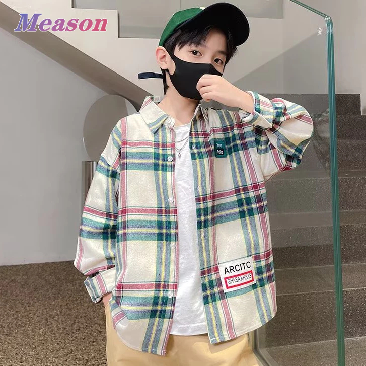 Meason เสื้อเด็กแขนยาว ผ้าฝ้ายแท้ 100% ใส่สบาย ผ้านุ่ม 120-170cm A112
