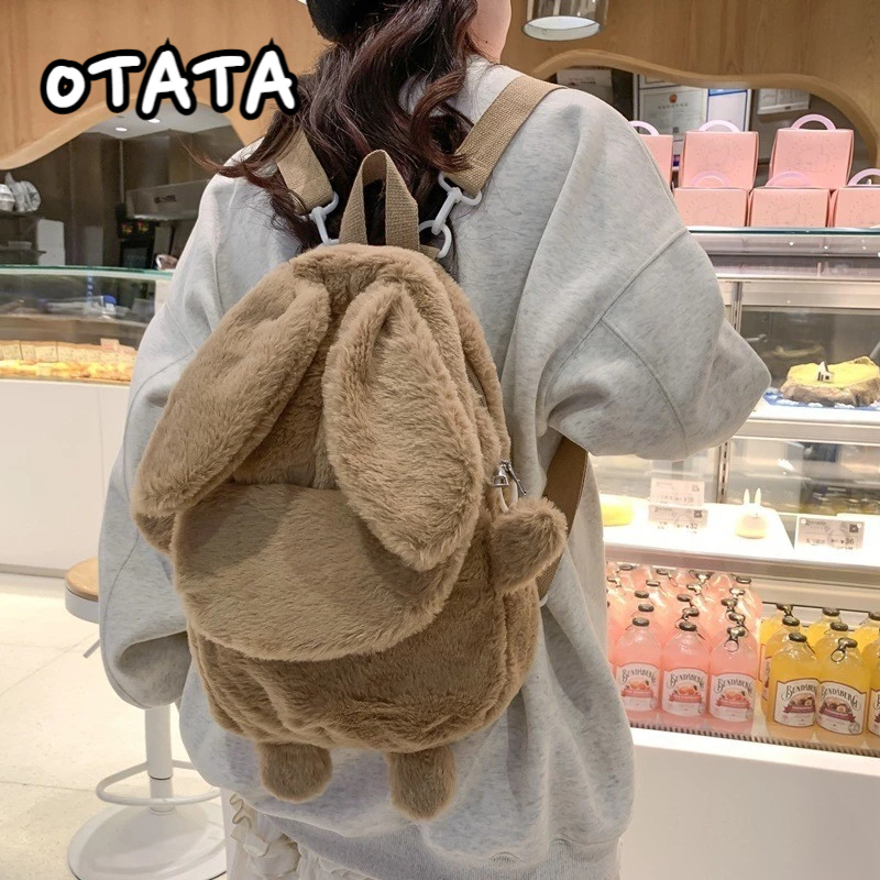Otata กระเป๋าเป้สะพายหลัง ลายกระต่ายน่ารัก แฟชั่นฤดูหนาว สไตล์เกาหลี สําหรับผู้หญิง