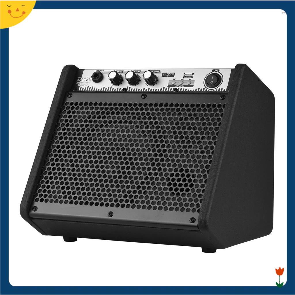 Coolmusic DM20 เครื่องขยายเสียงกลองไฟฟ้า 20W ลําโพงบลูทูธไร้สาย 2-Band EQ รองรับฟังก์ชั่นเครื่องเล่น MP3 USB