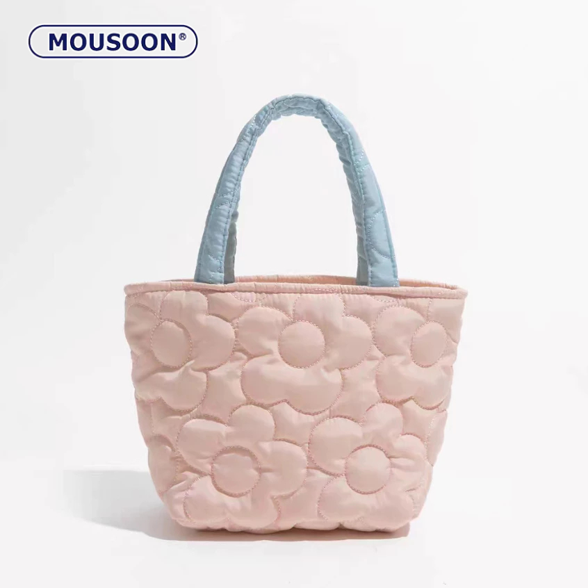 Mousoon Ins สไตล์เกาหลีผ้าหวานถุงอาหารกลางวันแบบพกพาถุงเก็บขนมรถเข็นเด็กแขวนกระเป๋ากระเป๋าแม่