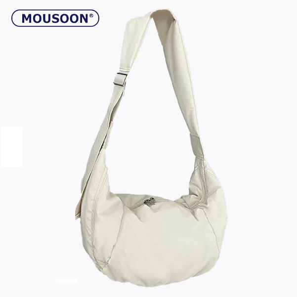 Mousoon Women Messenger ความจุขนาดใหญ่ Dumpling Shape Down Cotton Casual Simple All-Match กระเป๋าสะพาย
