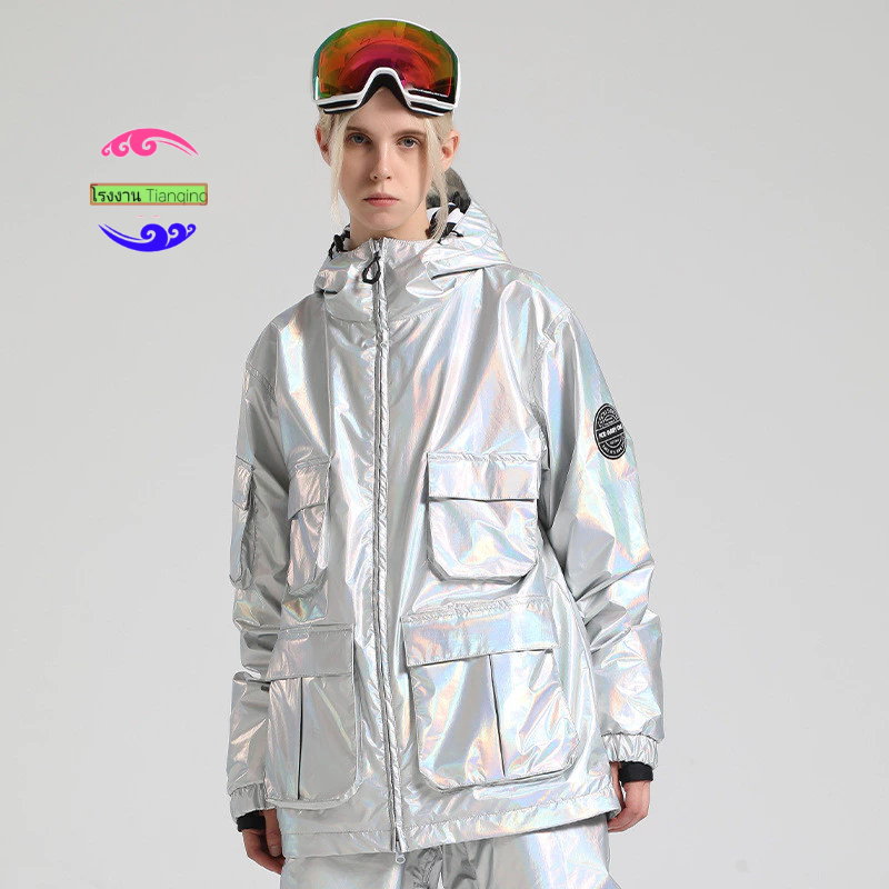 ของแท้ ชุดสกี ผู้ชาย ขนาดใหญ่ กันลม กันน้ํา อบอุ่น ระบายอากาศ หิมะ สูทวีเนียร์ บอร์ดคู่ ที่มีสีสัน เฉพาะเสื้อแจ็กเก็ตผู้หญิง