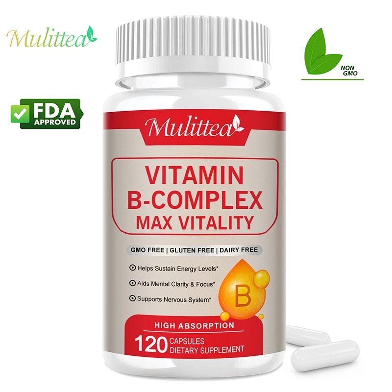 Mulittea Vitamin B Complex Hard Capsules วิตามินบีคอมเพล็กซ์ ช่วยเพิ่มภูมิคุ้มกันเติมพลังการสนับสนุนระบบหัวใจและหลอดเลือดและประสาท