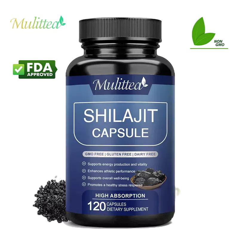 Mulittea Shilajit Hard Capsules สารสกัดชิลาจิต อาหารเสริมชิลาจิต อุดมไปด้วยกรดฟุลวิกและแร่ธาตุช่วยบรรเทาความเครียดเพิ่มพลังงานและภูมิคุ้มกัน