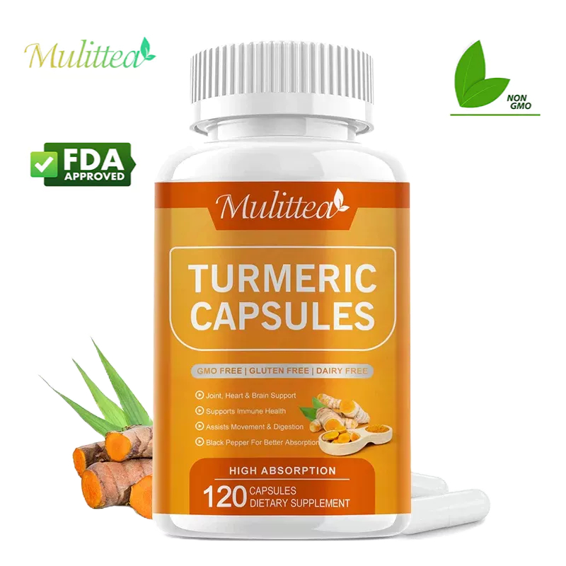 Mulittea Coenzyme Hard Capsules COQ10 โคเอ็นไซม์ ขมิ้น บรรเทาหัวใจร่วมสุขภาพ Professional ย่อยอาหารสนับสนุนสารต้านอนุมูลอิสระ