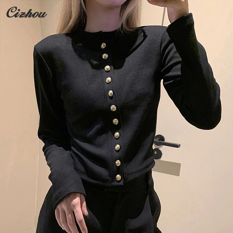 Cizhou เสื้อแขนยาว เข้ารูป สไตล์ฝรั่งเศส สําหรับผู้หญิง