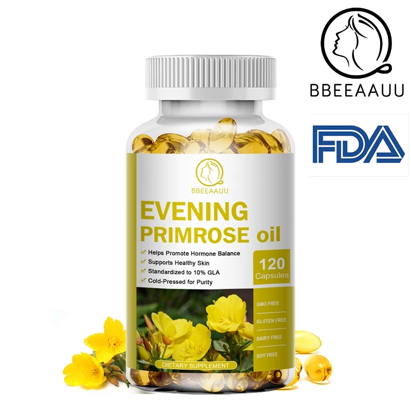 【BBEEAAUU】 Evening Primrose Oil-400mg,120 แคปซูล สูตรสุขภาพผู้หญิง นอีฟนิง พริมโรส น้ํามันอีฟนิ่งพริมโรส รักษาสุขภาพผิว ส่งเสริมสมดุลฮอร์โมน ผมแข็งแรง รองรับผิวกระจ่างใส สดใส สําหรับผู้ชาย และผู้หญิง อาหารเสริม
