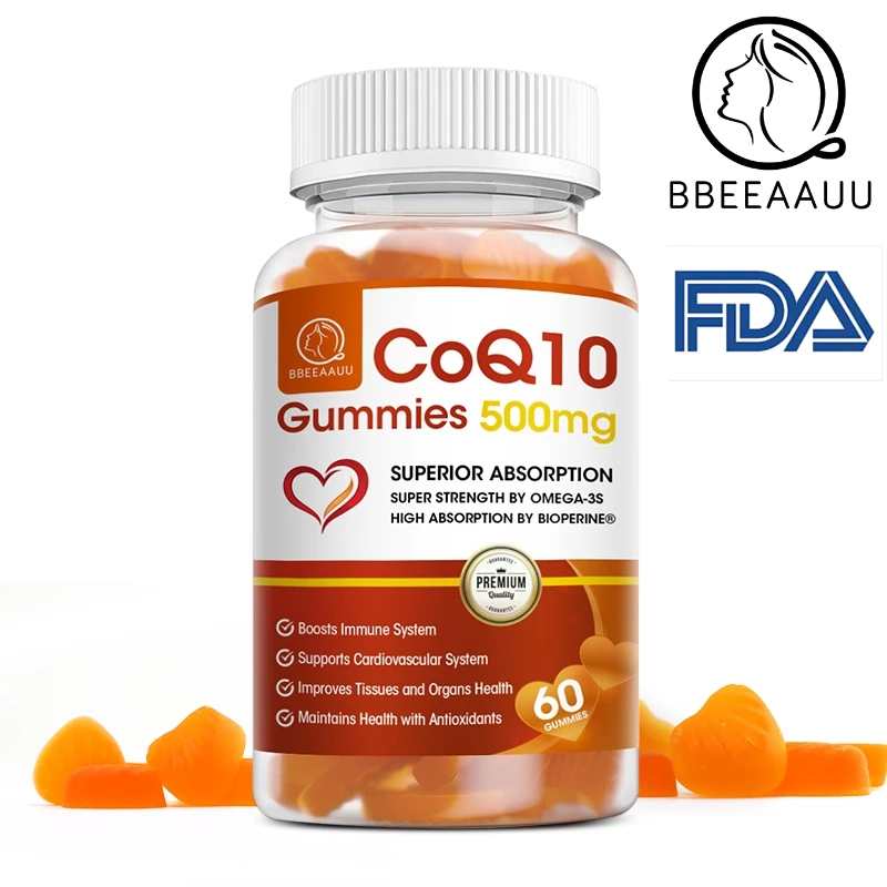 【BBEEAAUU】 CoQ10 Gummies  High Absorption ระบบภูมิคุ้มกันบูสต์ 500 มก. รองรับระบบหัวใจและหลอดเลือด รักษาสุขภาพด้วยสารต้านอนุมูลอิสระ สําหรับผู้ชาย และผู้หญิง
