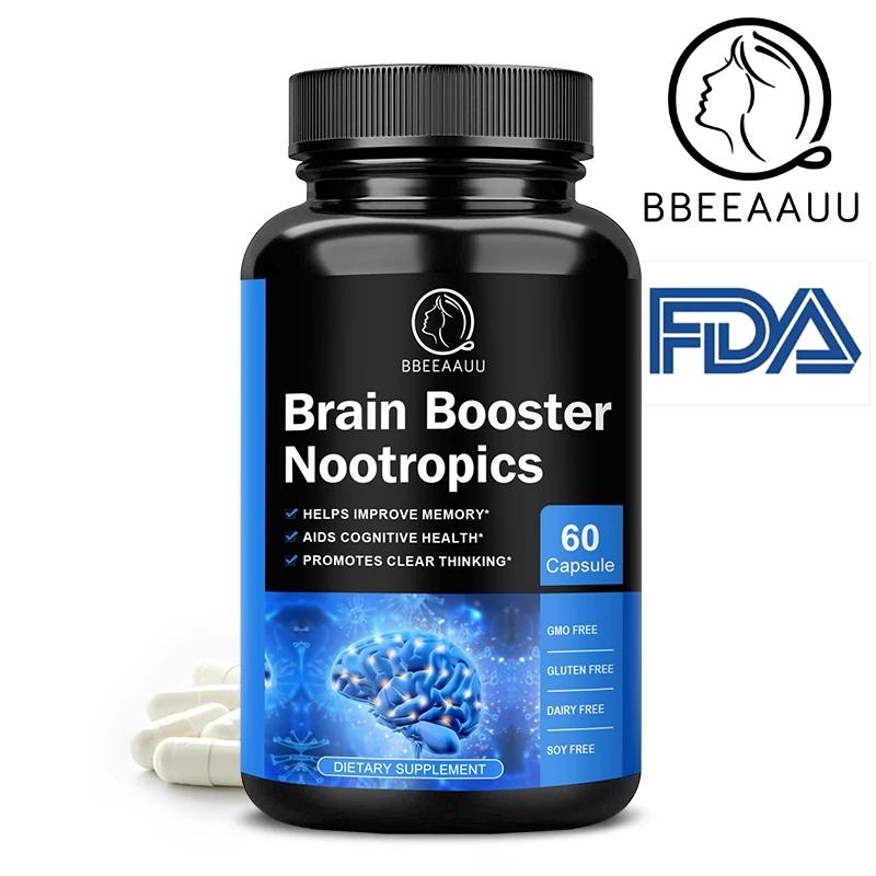 【BBEEAAUU】 Brain Booster nootropic สมอง บํารุงสมอง ลับสมอง เครื่องกระตุ้นสมอง  Nootropics ช่วยเพิ่มความจําโฟกัส การแจ้งเตือน การเรียนรู้ และอารมณ์ สําหรับผู้ชาย และผู้หญิง