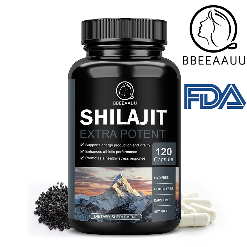【BBEEAAUU】 SHILAJIT-400mg,  shilajit capsules Ginseng Extract-100mg,คิไร ชิบะ,ดูดซึมและย่อยอาหารได้ดีขึ้น, บรรเทาความเครียด, หัวใจแข็งแรง, เพิ่มระบบภูมิคุ้มกัน, สําหรับผู้ชายและผู้หญิง