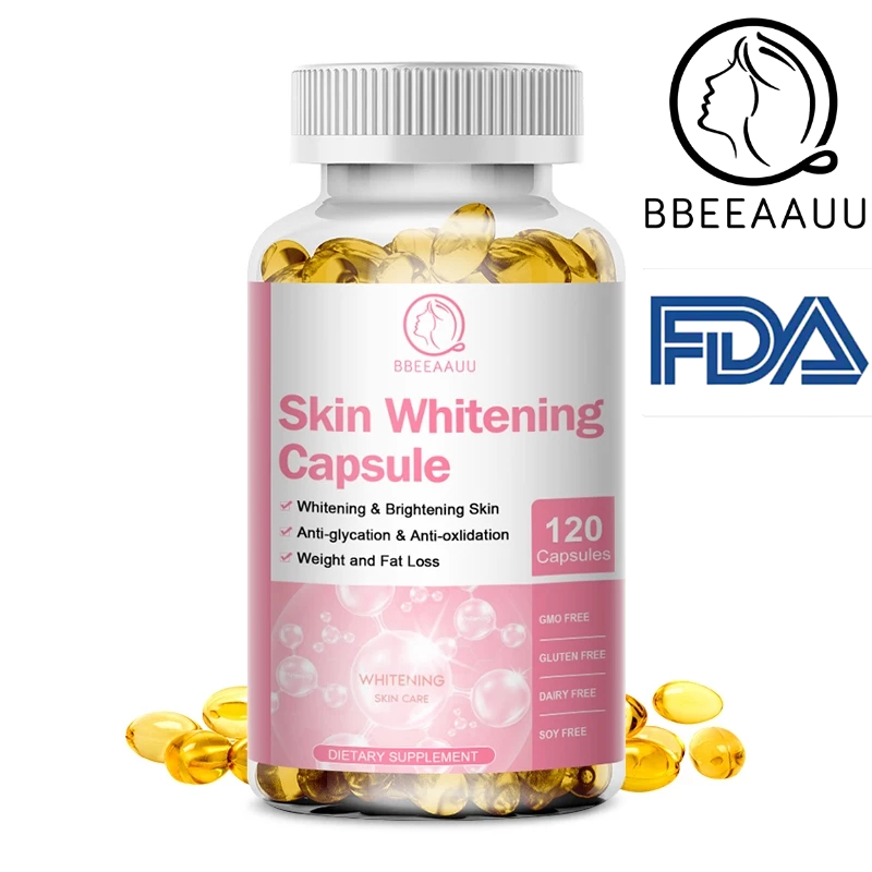 【BBEEAAUU】 Skin Whitening แคปซูลไวท์เทนนิ่ง,Glutathione-200mg,วิตามินผิว ต่อต้านริ้วรอย สุขภาพภูมิคุ้มกัน ดีท็อกซ์ และตับ สุขภาพสมอง สนับสนุนพลังงาน สําหรับผู้ชายและผู้หญิง