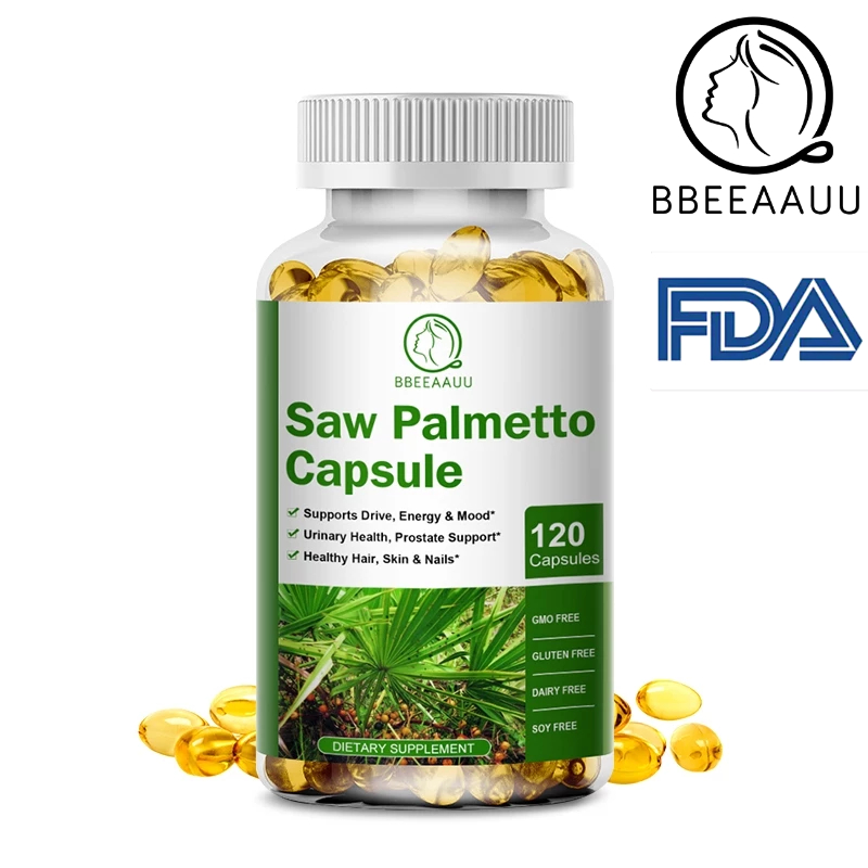 【BBEEAAUU】 Saw Palmetto ไบโอติน แคปซูลเลื่อยฝ่ามือ ป้องกันผมร่วง สําหรับผู้ชาย biotin-1500mcg