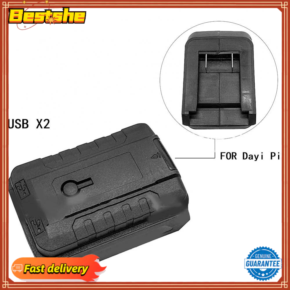 BESTSHE-For Dayi Battery Adapter Electric Wrench Conversion Head with Dual USB Charger