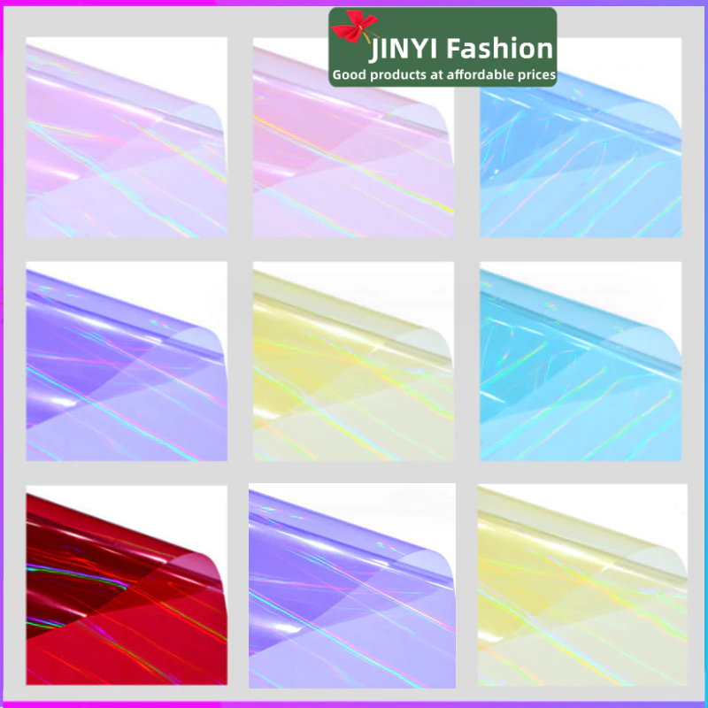 กระดาษห่อฟิล์มใส 7 สี (58 * 58 ซม.) ~ ของขวัญวันหยุดช่อดอกไม้บรรจุภัณฑ์กระดาษแก้วใสสีสันสดใส