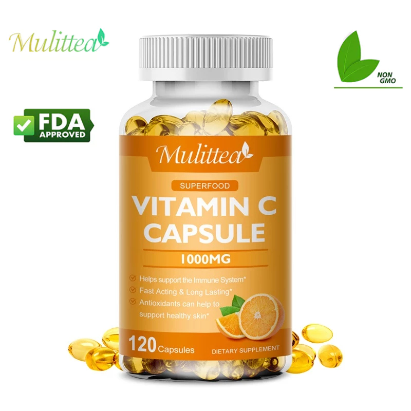 Mulittea Vitamin C Capsules 1000 Mg วิตามินซี ช่วยสนับสนุนระบบภูมิคุ้มกันรักษาอย่างรวดเร็วและยาวนานสารต้านอนุมูลอิสระช่วยให้ผิวแข็งแรง