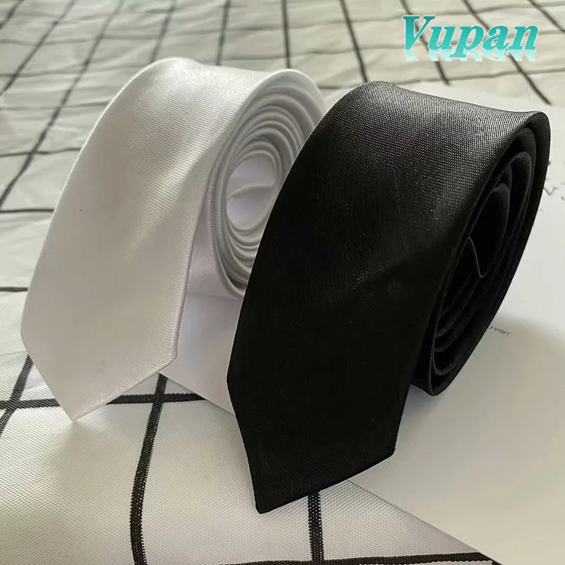 Vuapn เนคไท ผ้าเรยอน และโพลีเอสเตอร์ สีขาว สีดํา สําหรับผู้ชาย