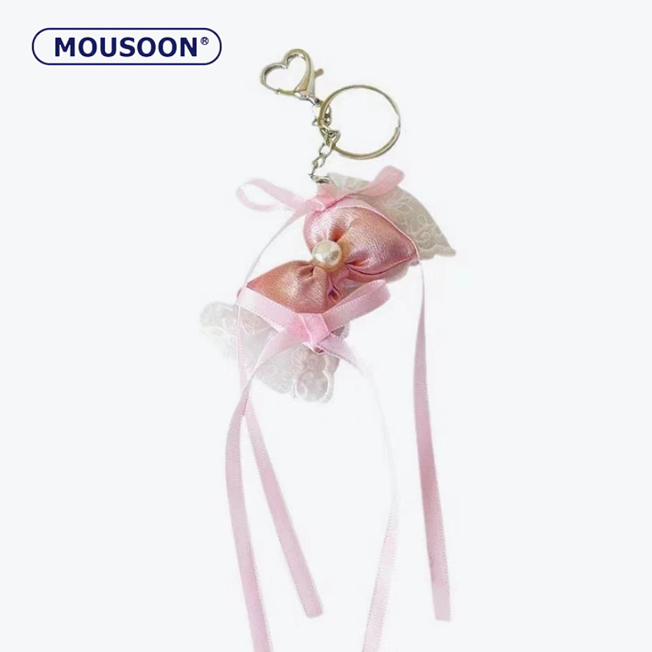 Mousoon จี้กระเป๋าผู้หญิงสไตล์บัลเล่ต์วิทยาลัยโบว์ Y2K เวอร์ชั่นเกาหลีอเนกประสงค์ Instagram จี้พวงกุญแจโทรศัพท์