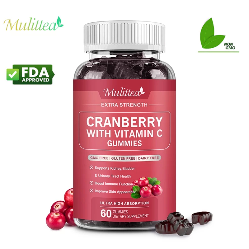 Mulittea Cranberry Urinary Tract Health Gummies + Vitamin C แครนเบอร์รี่ + วิตามินซี บำรุงไต กระเพาะ