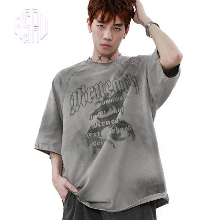 Asrv เสื้อยืด แขนสั้น ผ้าฝ้าย สไตล์เรโทร อเมริกัน ฤดูร้อน สําหรับทุกเพศ