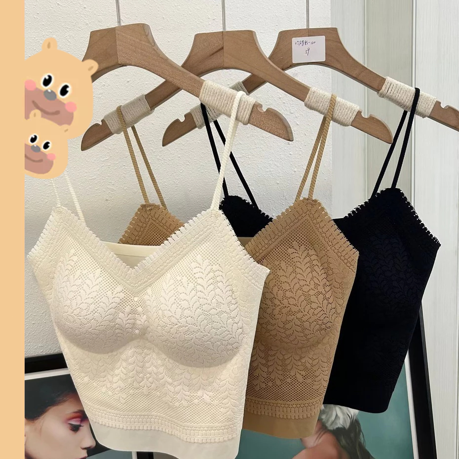 bearbra 680 ลูกไม้ไหมน้ําแข็งเซ็กซี่บาง Camisole