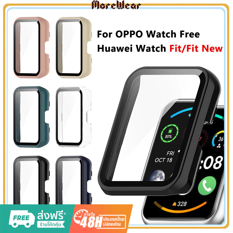 เคสป้องกันหน้าจอ PC พร้อมฟิล์มกันรอย แบบเต็มจอ สําหรับ Huawei Watch Fit / Huawei watch fit new / OPPO Watch Free