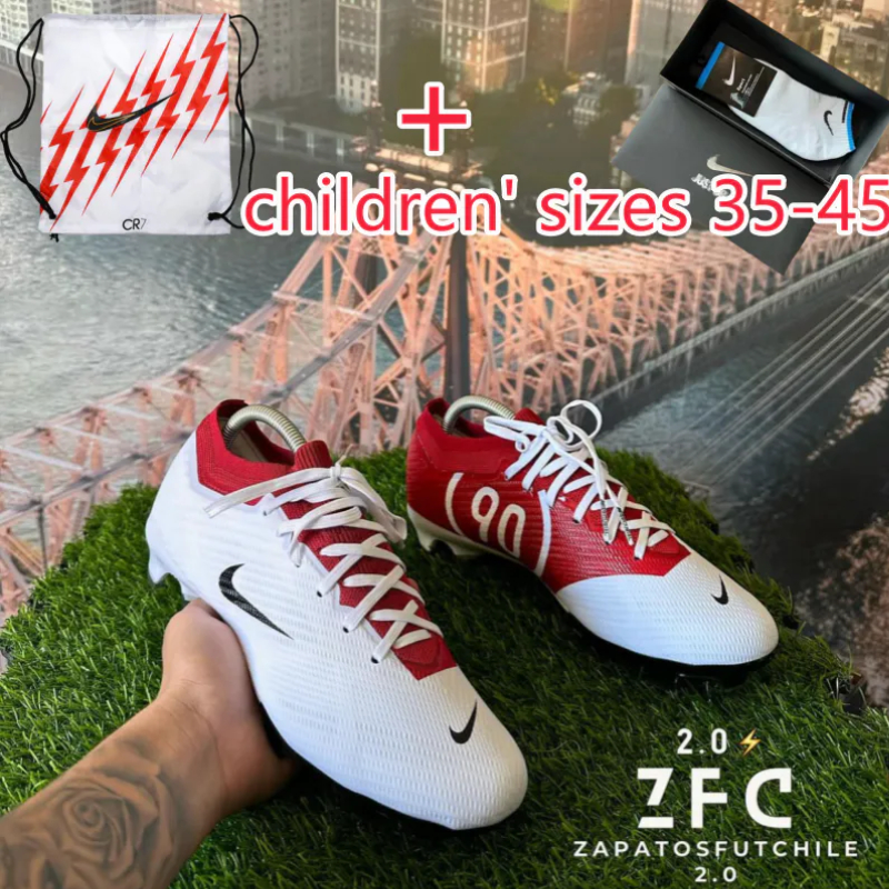 Soccer Shoes Mercurial Vapor 15 Elite Air Zoom Murah FG Outdoor Football Shoes Men's Boots children' sizes Free Shipping