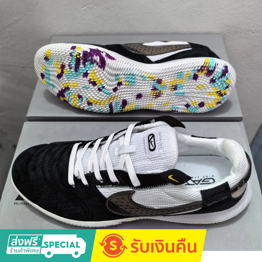 Streetgato IC ขนาดFutsal Football Soccer Shoes Futsal Men 's Outdoor Knitting Football Shoes Anti-Slip And Wear-Resistant Football Shoes