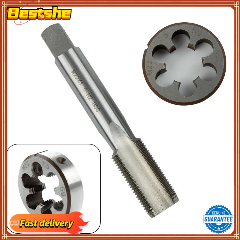 BESTSHE-HSS M22 X 1.5mm Tap & M22 X 1.5mm Die Metric Thread Right Hand M22 X 1.5