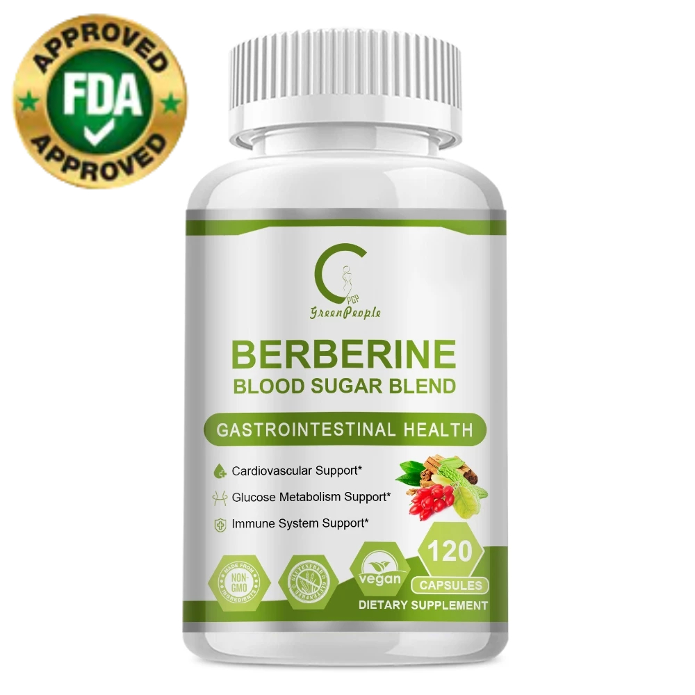 Gpgp Berberine Blood Sugar Blend --1500MG ,120capsule,Glucose Metabolsm,cholesterol,Turmeric,ชาเขียว,Celon Comemon,โครเมียม,สําหรับผู้ชายและผู้หญิง