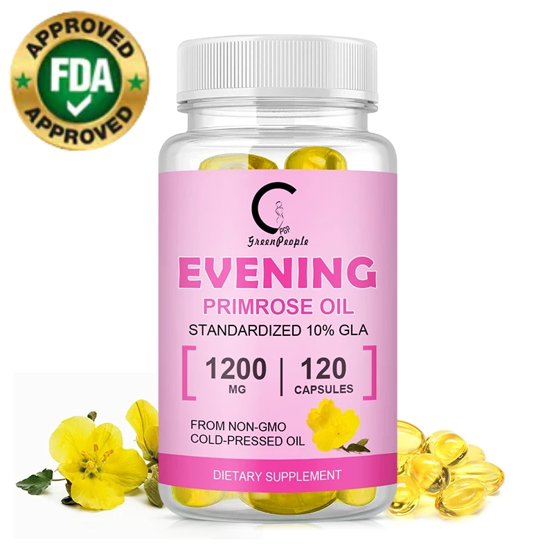 Gpgp Evening Primrose Oil 1200mg,Healthy Skin,ผู้หญิง Harmony,Lustrous Hair,ลดอาการอักเสบ,ปกป้องสาววัยทอง