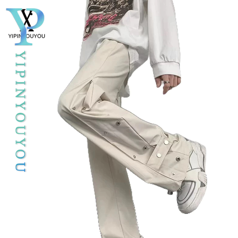Yipinyouyou ใหม่ กางเกงขายาว ลําลอง ทรงหลวม สีพื้น สไตล์ญี่ปุ่น ฮาราจูกุ ย้อนยุค แฟชั่น เป็นที่นิยม คุณภาพสูง สําหรับผู้ชาย และผู้หญิง