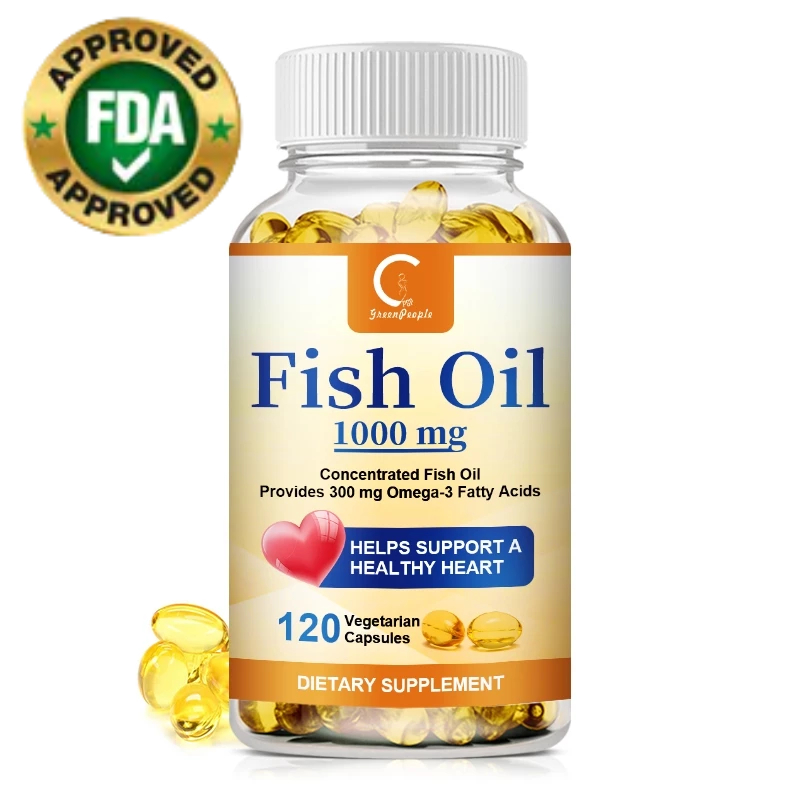 Gpgp Omega 3 Fish Oil 1000mg,EPA,DHA,Wild Alaskan Salmon,Heart Health,Brain & Vision Booster,ความหนา